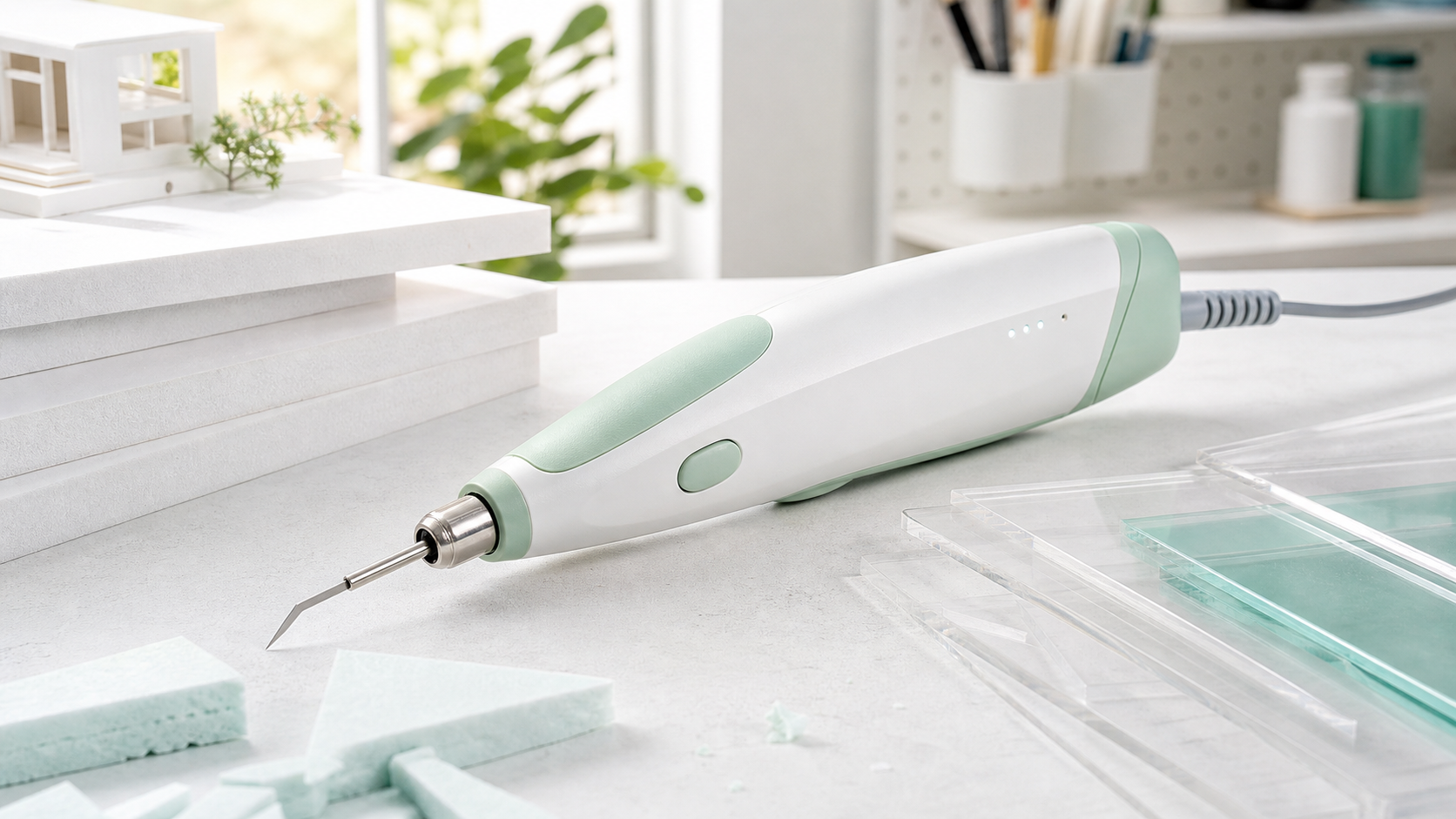 SonicCutter precision cutter on a craft workbench